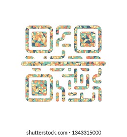 Scanning QR code. Technology icon. Colored mosaic with polygons