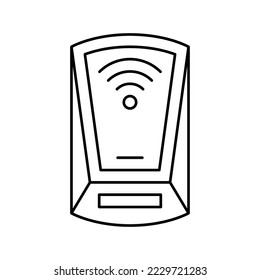 scanning rfid device line icon vector. scanning rfid device sign. isolated contour symbol black illustration