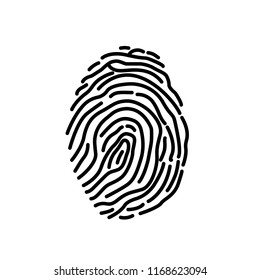 Scanning system for identification by finger-print. Vector illustration