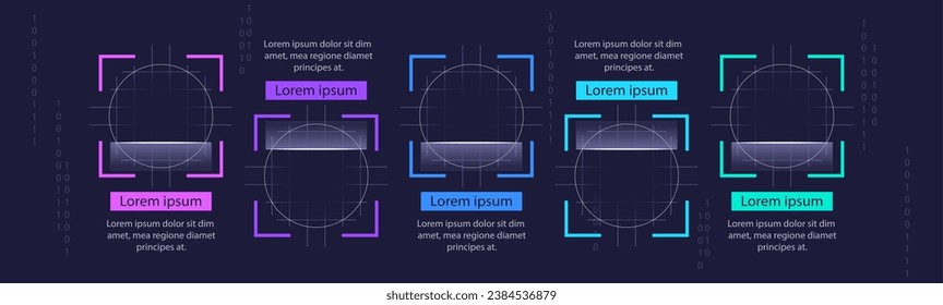 Scanning technology infographic chart design template. Abstract infochart with copy space. Instructional graphics with 5 step sequence. Visual data presentation. Myriad Pro-Regular font used