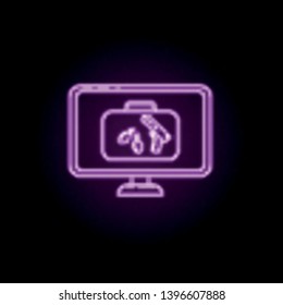 Scanning for weapons neon icon. Elements of airport set. Simple icon for websites, web design, mobile app, info graphics