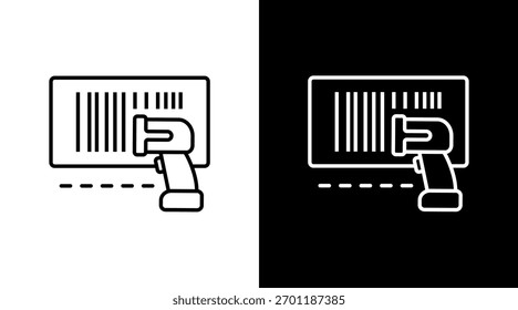 Escaneando el diseño de conjunto de iconos blancos