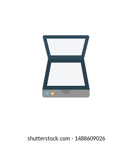 scannner glyph flat vector icon