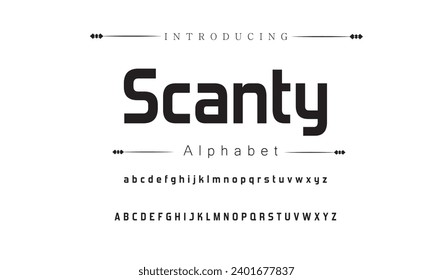 Scanty Abstract modern urban alphabet fonts. Typography sport, technology, fashion, digital, future creative logo font. vector illustration