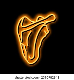 scapula bone neon light sign vector. scapula bone illustration