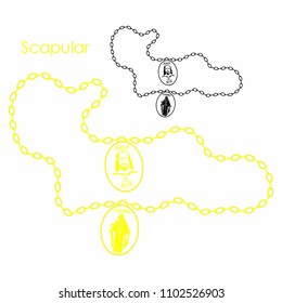 Scapular of Gold colored metal chain