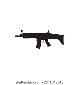 diseño del logotipo de la ilustración del icono de la pistola de cicatriz