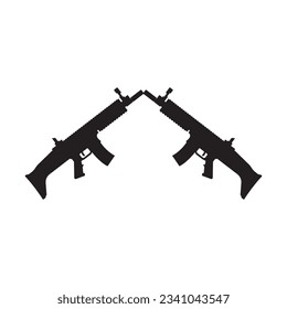 diseño del logotipo de la ilustración del icono de la pistola de cicatriz