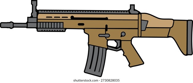 SCAR gun vector firearm silhouette