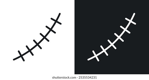 Scar vector icon set in black and white. EPS 10 illustration