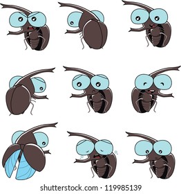 scarab beetle emotion vector include happy sorrow angry smile