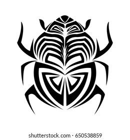 scarab beetle. hand drawn doodle insect.
