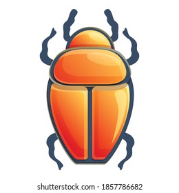 Scarab beetle icon. Cartoon of scarab beetle vector icon for web design isolated on white background