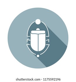 Scarab beetle icon in Flat long shadow style. One of web collection icon can be used for UI, UX