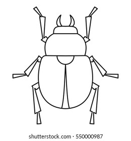 Scarab beetle icon. Outline illustration of scarab beetle vector icon for web