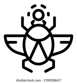 Scarab beetle icon. Outline scarab beetle vector icon for web design isolated on white background