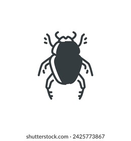 Scarab beetle icon, vector illustration