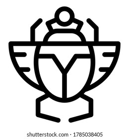 Scarab beetle insect icon. Outline scarab beetle insect vector icon for web design isolated on white background