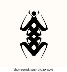 Scarab beetle insect icon.Flat color bug.Animal shape isolated on light background.Vector illustration.Abstract decorative style.