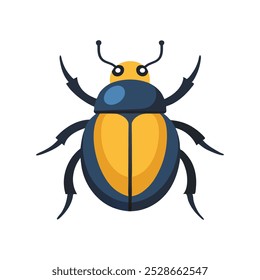 Scarab Beetle insect isolated flat vector illustration white background