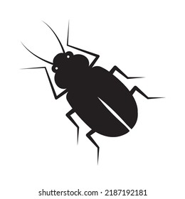 Scarab beetle insect stag icon | Black Vector illustration |