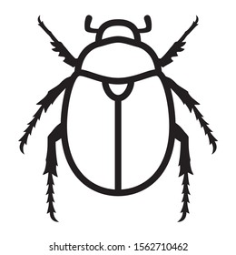 Scarab beetle line art vector icon for wildlife apps and websites