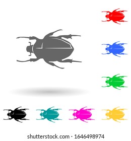 Scarab beetle multi color style icon. Simple glyph, flat vector of insect icons for ui and ux, website or mobile application