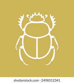 Scarab beetle outline. Isolated scarab beetle on white background