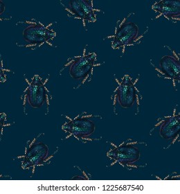 Scarab Beetle Seamless Pattern Great for Wallpaper, Wrapping Paper, Backgrounds and Fabric.