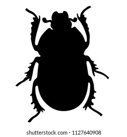 Scarab beetle silhouette. Insects simbol for tattoo