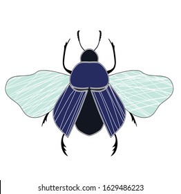 scarab beetle.  simple vector graphic