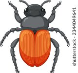 Scarab Beetle Vector Isolated on White Background illustration