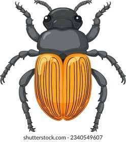 Vector de escarabajos de Scarab aislado en ilustración de fondo blanco