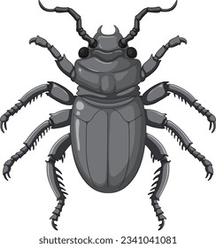 Vector de escarabajos de Scarab aislado en ilustración de fondo blanco
