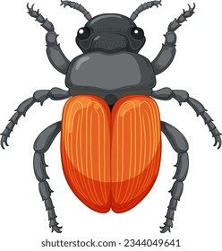 Scarab Beetle Vector Isolated on White Background illustration