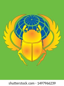 scarab beetle wings hugged Earth