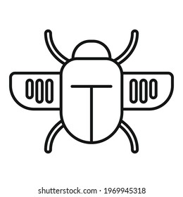 Scarab beetle wings icon. Outline Scarab beetle wings vector icon for web design isolated on white background
