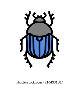 scarab bug color icon vector. scarab bug sign. isolated symbol illustration