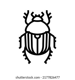 scarab bug line icon vector. scarab bug sign. isolated contour symbol black illustration