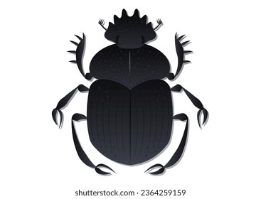 Scarab Dung Beetle Vector Art Isolated on White Background