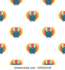Scarab icon in cartoon style isolated on white background. Ancient Egypt symbol stock vector illustration.