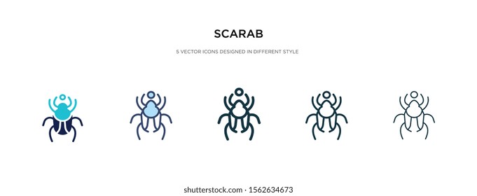 scarab icon in different style vector illustration. two colored and black scarab vector icons designed in filled, outline, line and stroke style can be used for web, mobile, ui