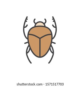 scarab icon vector filled outline style design