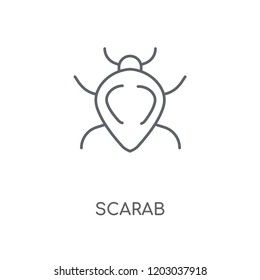 Scarab linear icon. Scarab concept stroke symbol design. Thin graphic elements vector illustration, outline pattern on a white background, eps 10.
