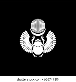 Scarab Monochrome Flat Vector