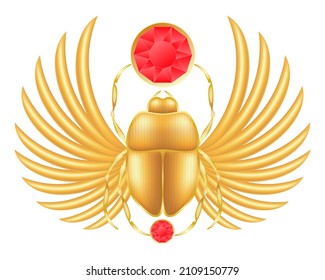 scarab symbol of ancient egypt vector illustration isolated on white background