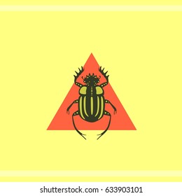 Scarab in triangle icon