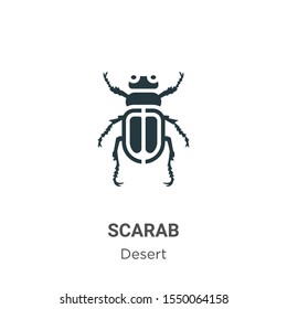 Scarab vector icon on white background. Flat vector scarab icon symbol sign from modern desert collection for mobile concept and web apps design.