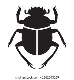 Scarabaeus sacer / sacred scarab dung beetle flat vector for apps and websites