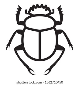 Scarabaeus sacer / sacred scarab dung beetle line art vector for apps and websites